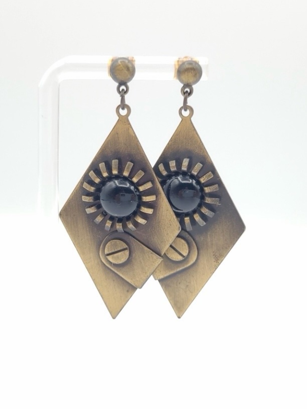 Art Deco Steampunk Geometric Drop Earrings
